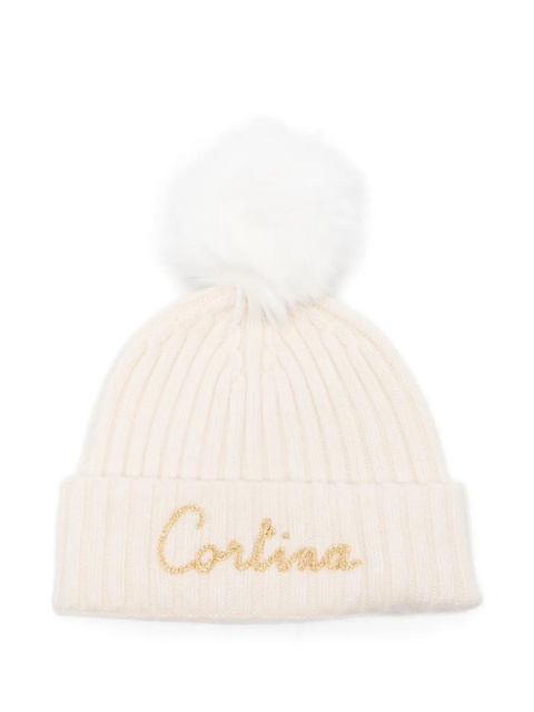 MC2 Saint Barth pompom embroidered hat - Neutrals - zdjęcie produktu nr 1