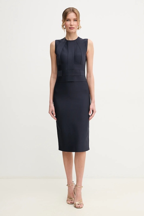 Herve Leger sukienka Julia kolor granatowy midi prosta BWE8498975 - zdjęcie produktu nr 2