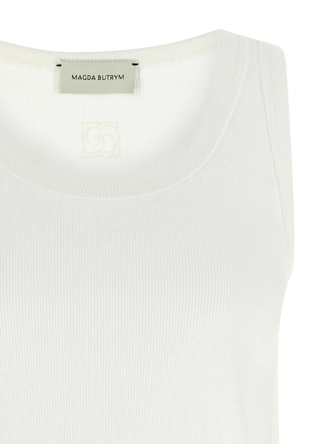 Magda Butrym ribbed crochet-trimmed top - White - zdjęcie produktu nr 2
