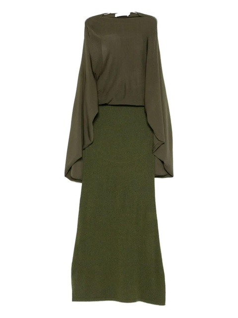 Aya Muse cape-detail maxi dress - Green - zdjęcie produktu nr 1