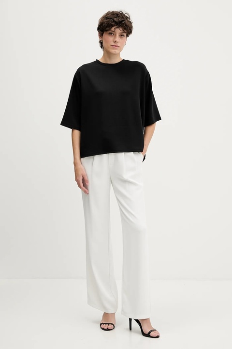 Sisley t-shirt damski kolor czarny 3JTHL1080 - zdjęcie produktu nr 2