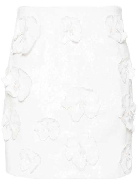 ROTATE BIRGER CHRISTENSEN sequinned mid-rise miniskirt - White - zdjęcie produktu nr 1