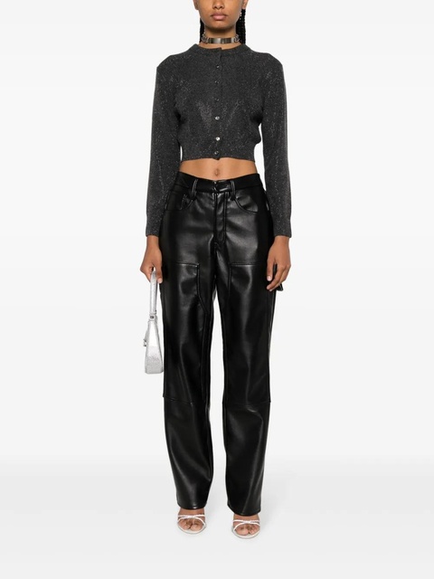 Alexander Wang high-shine cropped cardigan - Grey - zdjęcie produktu nr 2