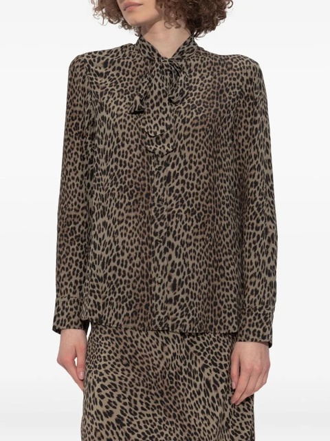 Zadig&Voltaire leopard-print tie-neck blouse - Brown - zdjęcie produktu nr 2