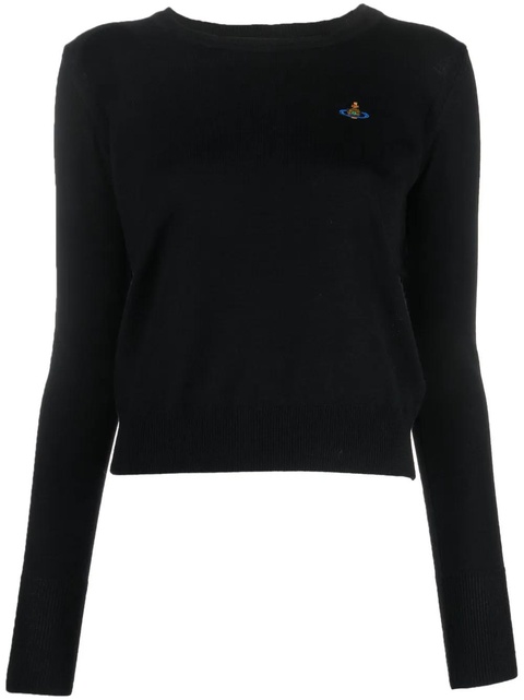 Vivienne Westwood logo-embroidered virgin-wool jumper - Black - zdjęcie produktu nr 1