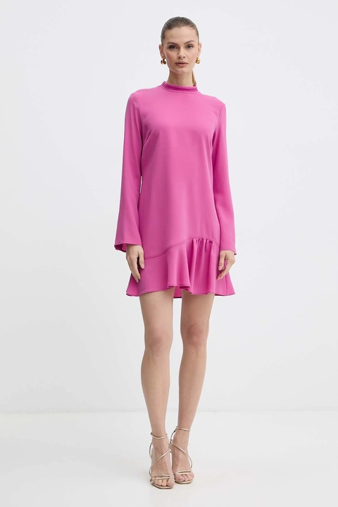 Pinko sukienka kolor różowy mini rozkloszowana 105676 A2QW - zdjęcie produktu nr 2