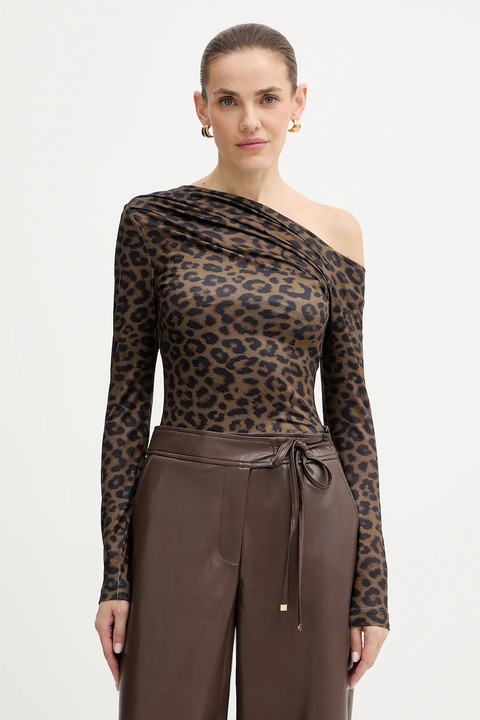 Guess longsleeve ANITA damski kolor brązowy W5BP08 K1492 - zdjęcie produktu nr 1