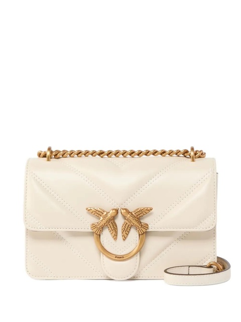 PINKO mini Love quilted Love Birds-embellished crossbody bag - White - zdjęcie produktu nr 1