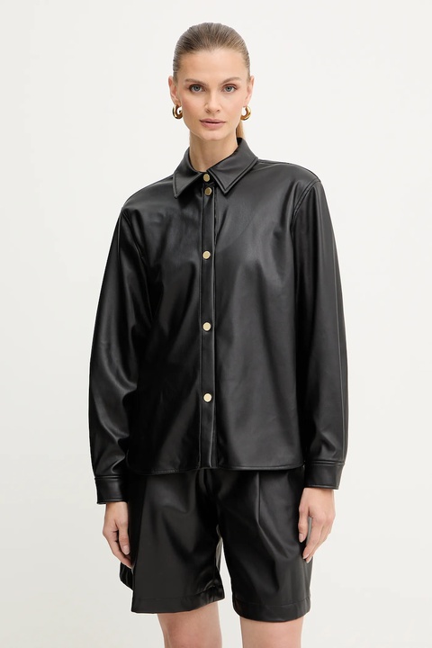 Armani Exchange koszula damska kolor czarny regular z kołnierzykiem klasycznym XW001253 AF16106 - zdjęcie produktu nr 1