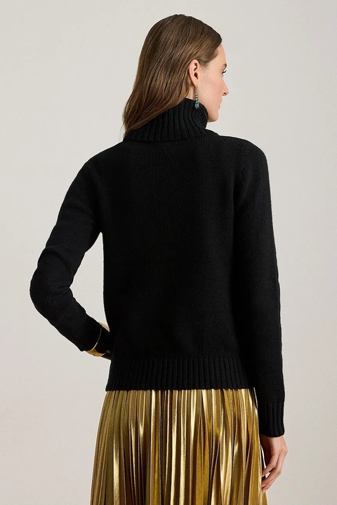 Lauren Ralph Lauren sweter z dodatkiem wełny damski kolor czarny z golfem 200979687 - zdjęcie produktu nr 2