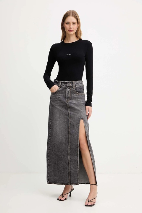 Miss Sixty spódnica jeansowa kolor szary maxi rozkloszowana 6S3KJ40600 - zdjęcie produktu nr 2