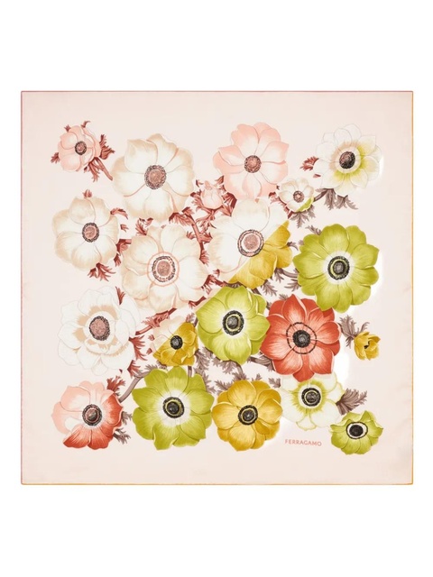 Ferragamo Anemone-print silk scarf - Pink - zdjęcie produktu nr 1