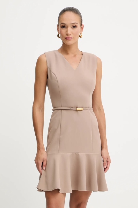 Marciano Guess sukienka DALIA kolor beżowy mini rozkloszowana 5BGK17 7046A - zdjęcie produktu nr 1
