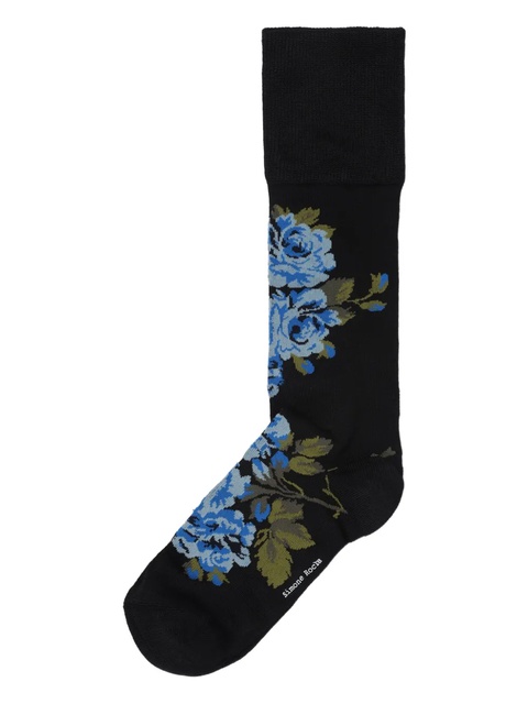 Simone Rocha floral-print knee-high socks - Black - zdjęcie produktu nr 2