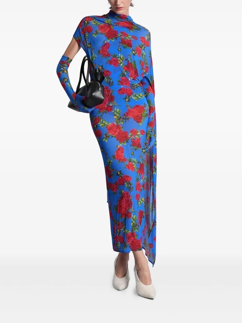 Magda Butrym floral-print draped dress - Blue - zdjęcie produktu nr 1