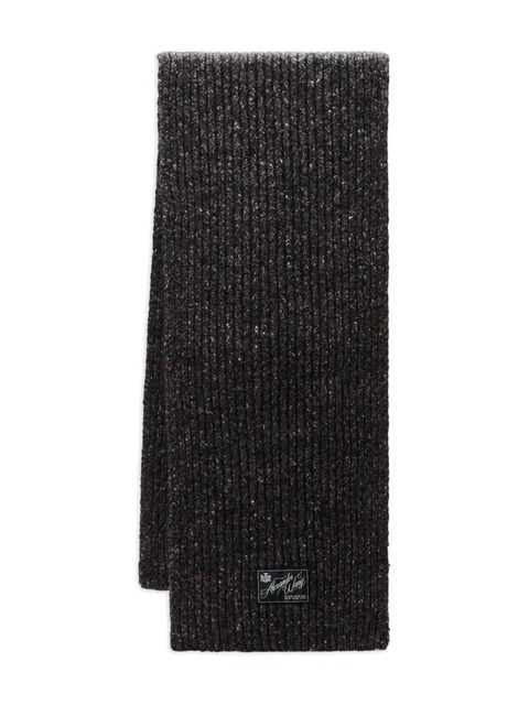 Alexander Wang logo-label ribbed-knit scarf - Black - zdjęcie produktu nr 1