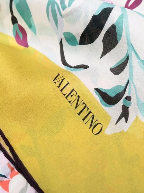 Valentino Garavani floral-print silk scarf - White - zdjęcie produktu nr 2