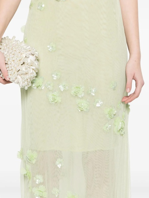 Blumarine embroidered tulle maxi dress - Green - zdjęcie produktu nr 2