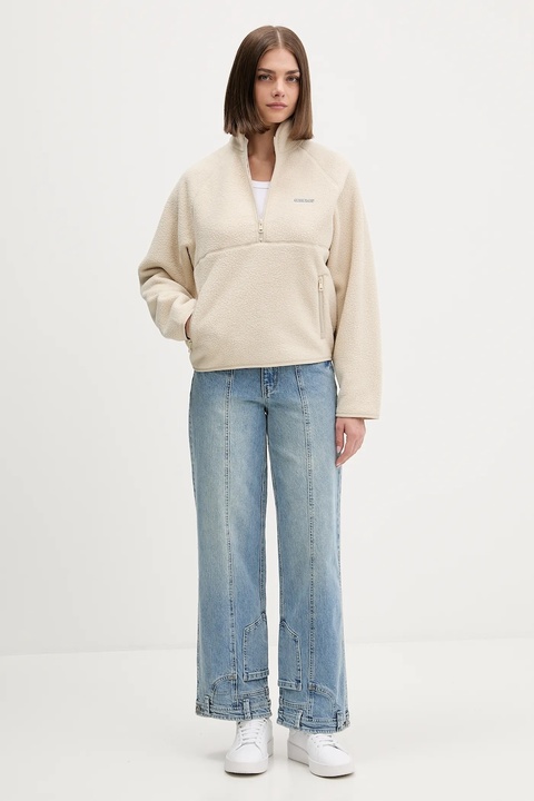 Guess Jeans bluza polarowa damska kolor beżowy gładka W5BQ18 K1042 - zdjęcie produktu nr 2