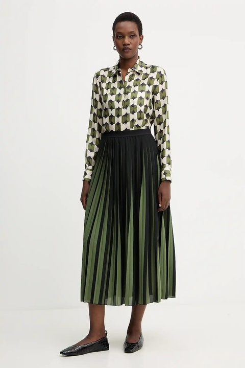 Weekend Max Mara spódnica BORA kolor zielony maxi rozkloszowana 2525106082600 - zdjęcie produktu nr 1