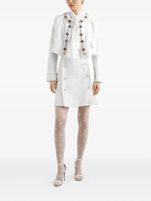 Dolce & Gabbana decorative-button mini skirt - White - zdjęcie produktu nr 2