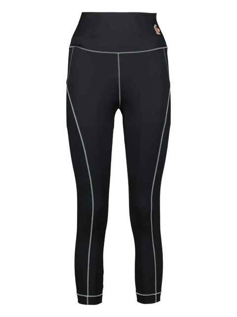 Moncler Grenoble logo-patch leggings - Black - zdjęcie produktu nr 1