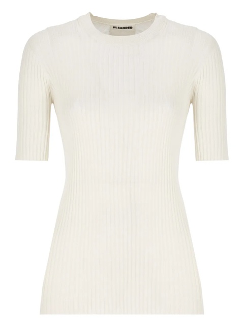 Jil Sander ribbed crew-neck T-shirt - Grey - zdjęcie produktu nr 1