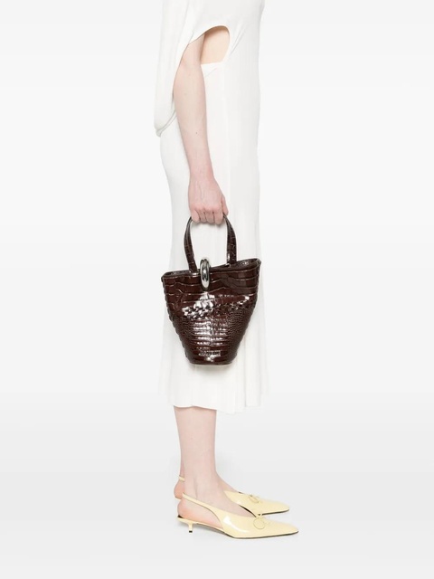 Jacquemus croc-embossed tote bag - Brown - zdjęcie produktu nr 2