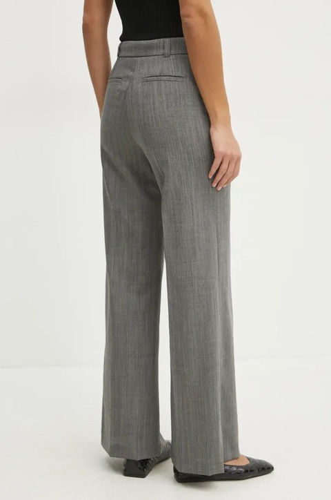 MAX&Co. spodnie wełniane damskie kolor szary szerokie high waist 2516131032200 - zdjęcie produktu nr 2