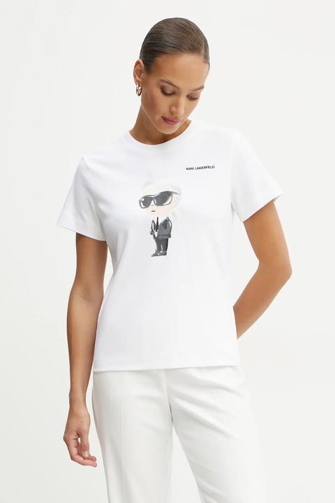 Karl Lagerfeld t-shirt bawełniany damski kolor biały A1W17130 - zdjęcie produktu nr 1