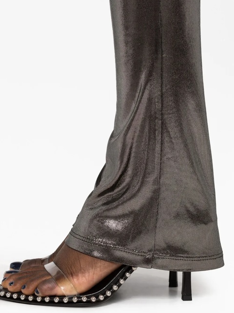 Blumarine laminated-finish high-waisted trousers - Grey - zdjęcie produktu nr 2