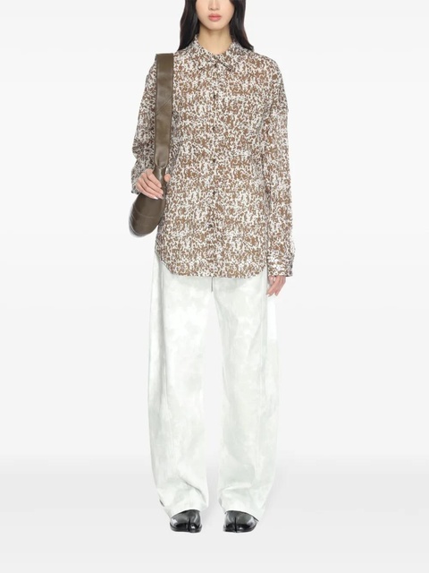 LEMAIRE abstract-print cotton shirt - Neutrals - zdjęcie produktu nr 2