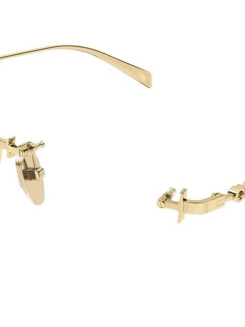 Gucci Eyewear rectangle-frame logo glasses - Gold - zdjęcie produktu nr 1