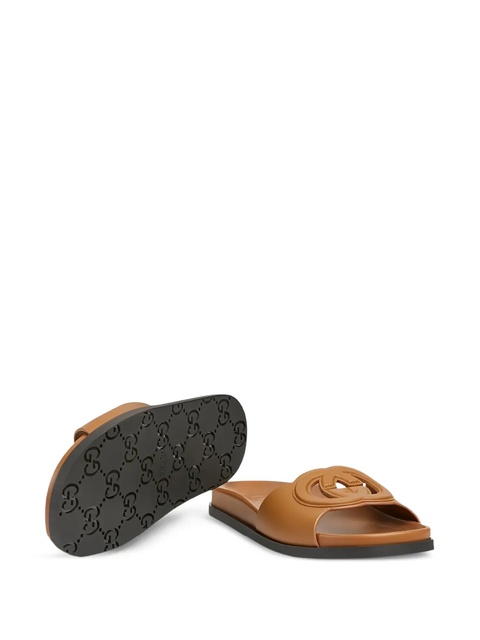 Gucci Interlocking G leather sandals - Brown - zdjęcie produktu nr 2