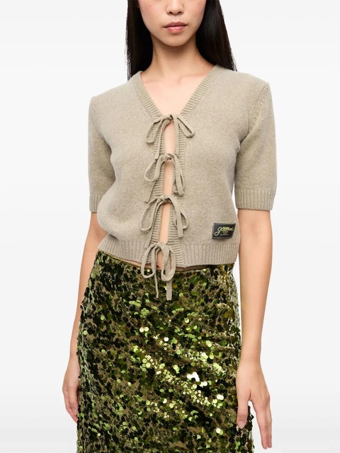 GANNI lace-up cardigan - Neutrals - zdjęcie produktu nr 2