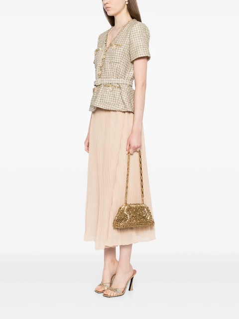 Self-Portrait crystal embellishment clutch bag - Gold - zdjęcie produktu nr 2