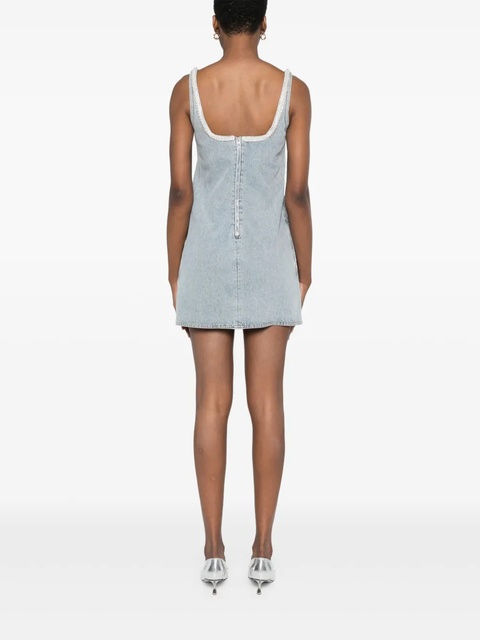 Self-Portrait bow denim mini dress - Blue - zdjęcie produktu nr 2