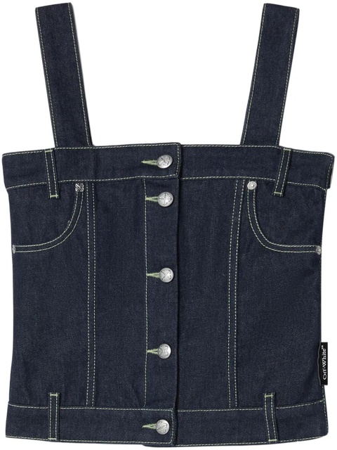 Off-White corset-style denim top - Blue - zdjęcie produktu nr 1
