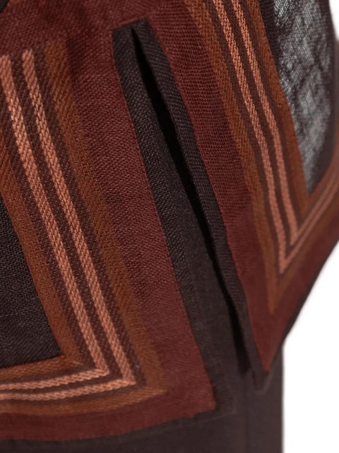 Tory Burch striped-detail blouse - Brown - zdjęcie produktu nr 2