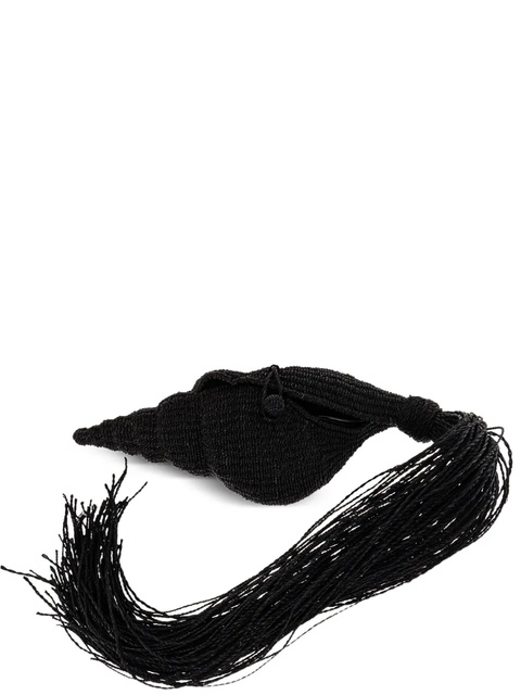 Cult Gaia shell-shaped tassel clutch bag - Black - zdjęcie produktu nr 1