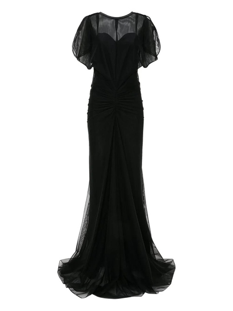Victoria Beckham sheer-overlay dress - Black - zdjęcie produktu nr 1