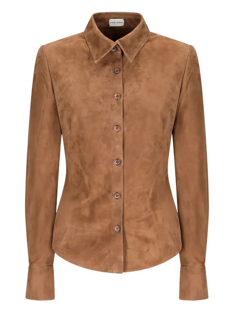 Magda Butrym button-fastening suede shirt - Brown - zdjęcie produktu nr 1