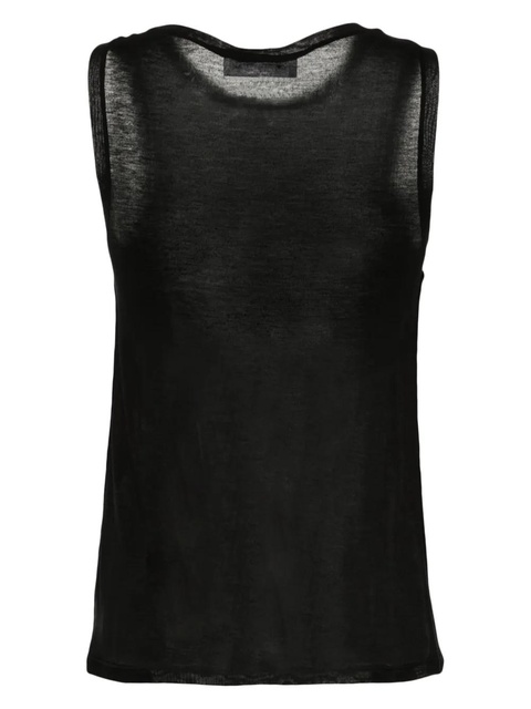 Victoria Beckham mélange lyocell tank top - Black - zdjęcie produktu nr 1