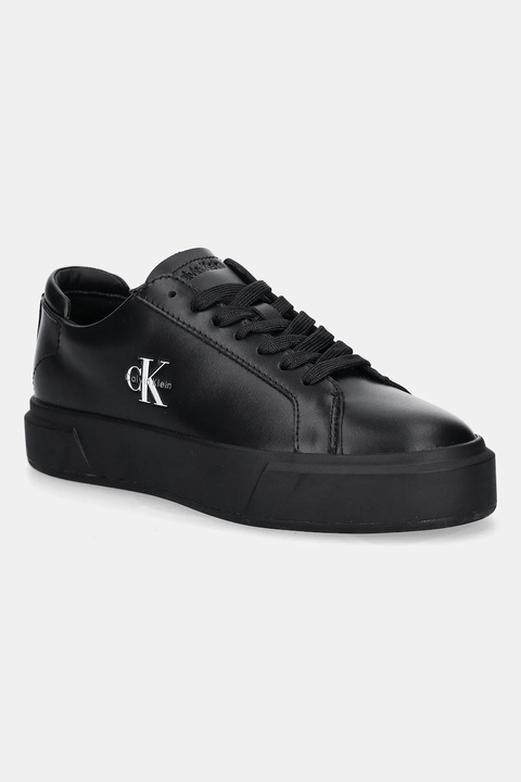 Calvin Klein sneakersy BASKET LACE UP LTH ML damskie kolor czarny YW0YW01945 - zdjęcie produktu nr 1