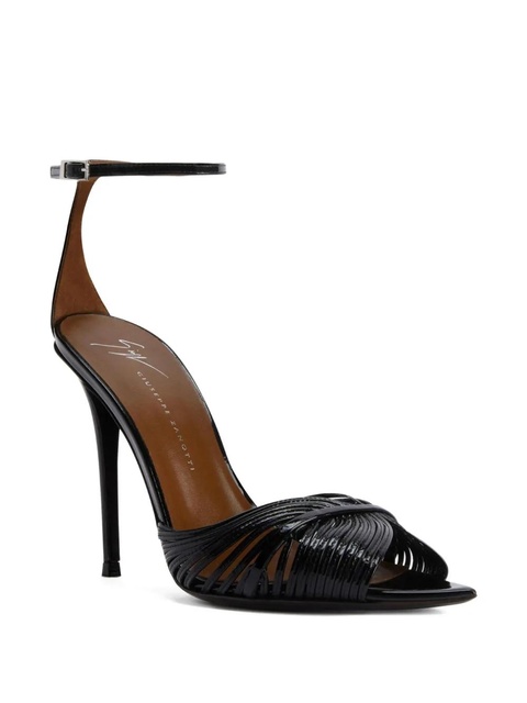 Giuseppe Zanotti 105mm Intriigo Shell leather sandals - Black - zdjęcie produktu nr 2