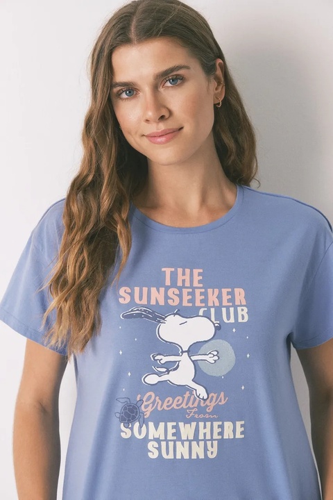 women'secret piżama bawełniana damska kolor niebieski bawełniana 3132102 - zdjęcie produktu nr 1