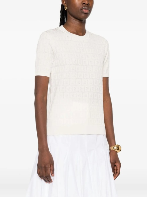 FENDI short-sleeve knitted top - White - zdjęcie produktu nr 2