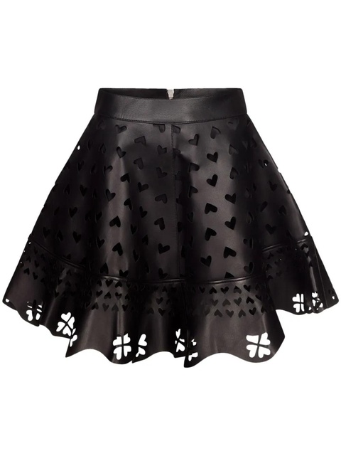 AREA laser-cut leather miniskirt - Black - zdjęcie produktu nr 1