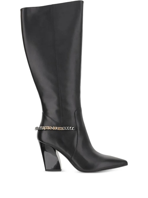 PINKO 90mm chain-embellished leather boots - Black - zdjęcie produktu nr 1