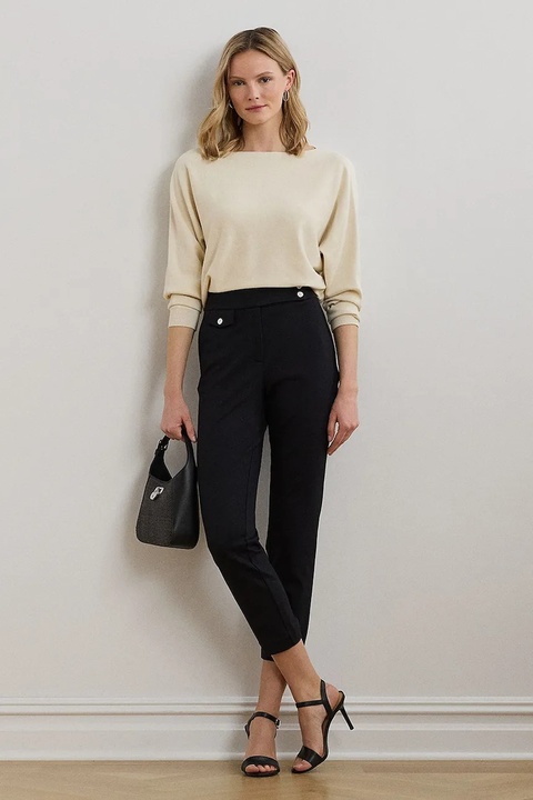 Lauren Ralph Lauren spodnie damskie kolor czarny proste medium waist 200980023 - zdjęcie produktu nr 1